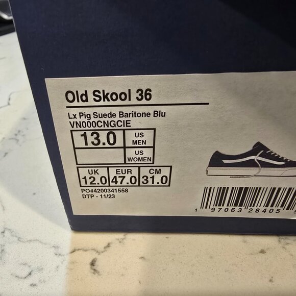 VANS Premium Old Skool 36 Baritone Blue - VN000CNGCIE PIG SUEDE MENS SIZE 13 NEW - Picture 11 of 11